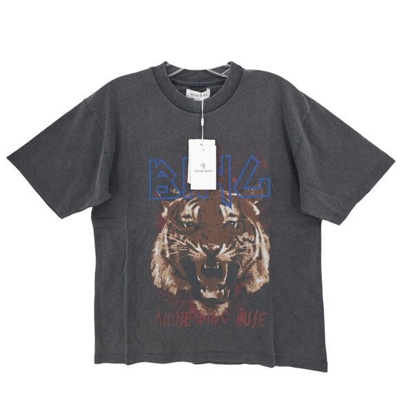 NWT ANINE BING Tiger Tee T-Shirt 100% Cotton Washed Black Gray Size XS - Picture 1 of 8